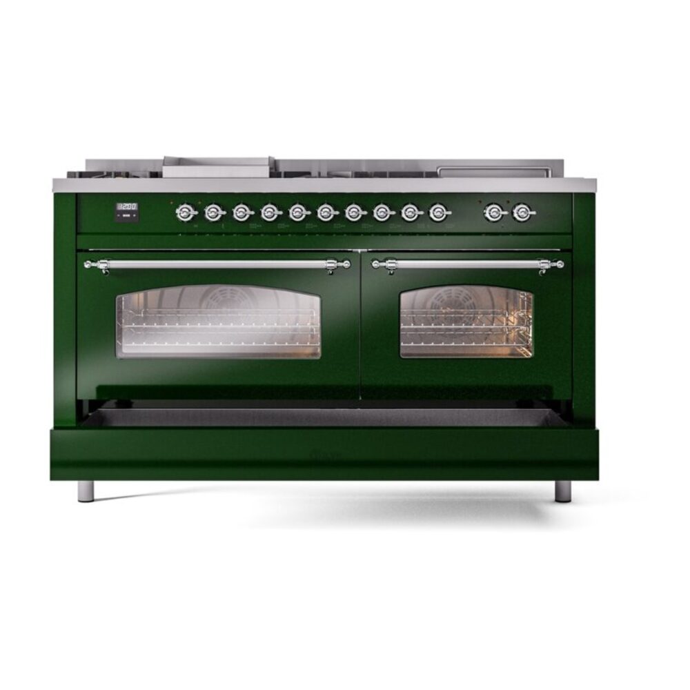 ILVE UP60FSNMPEGCLP Nostalgie II 60" Dual Fuel Range, drawer opened