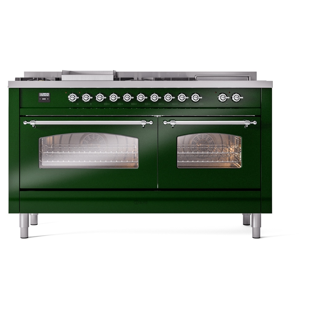 ILVE UP60FSNMPEGC Nostalgie II 60" Dual Fuel Range, front view
