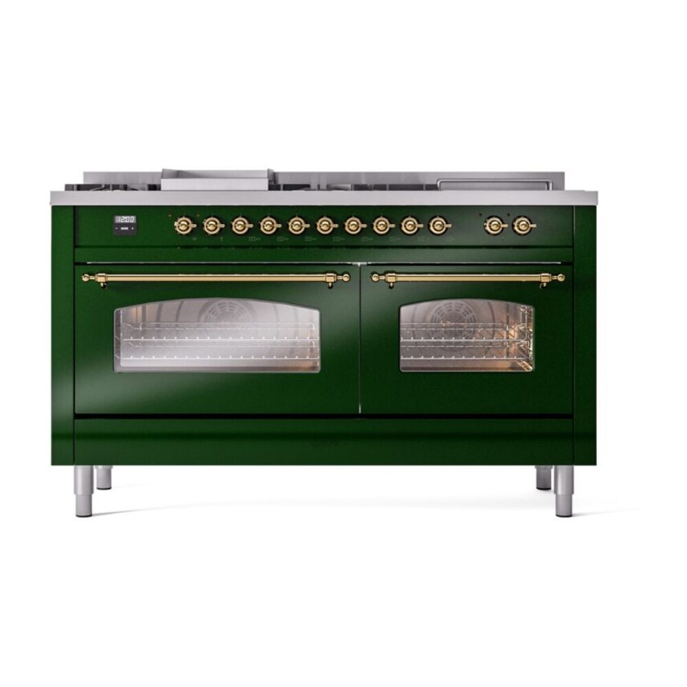 ILVE UP60FSNMPEGGLP Nostalgie II 60" Dual Fuel Range, front view