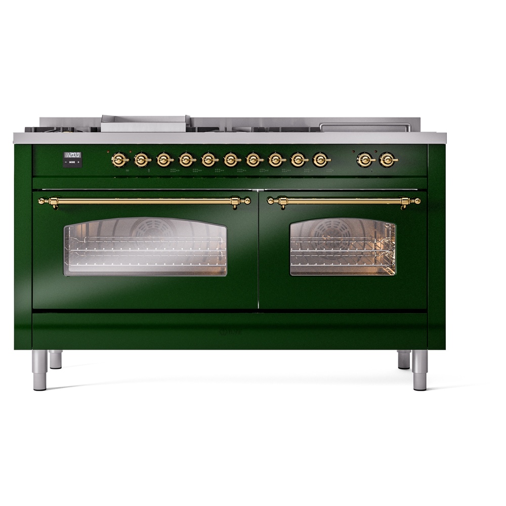 ILVE UP60FSNMPEGGLP Nostalgie II 60" Dual Fuel Range, front view