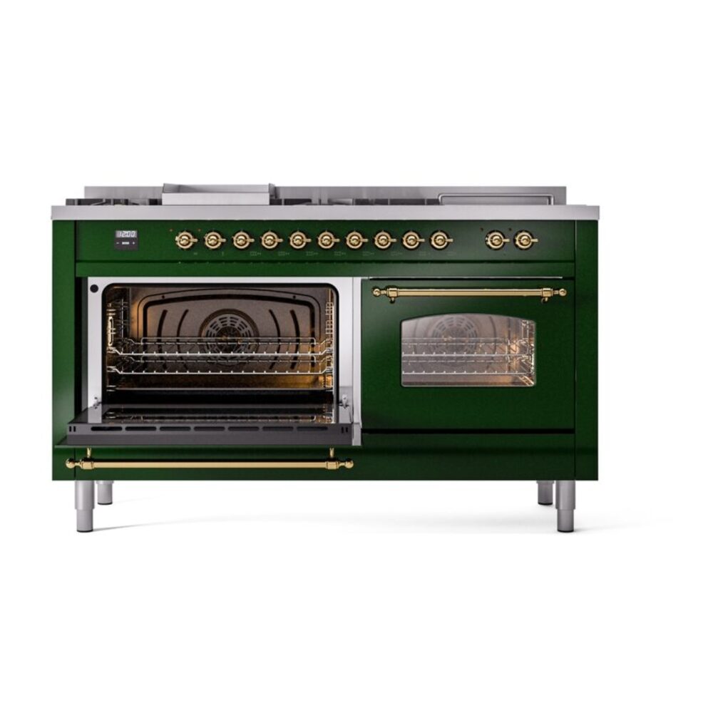 ILVE UP60FSNMPEGGLP Nostalgie II 60" Dual Fuel Range, main oven door opened