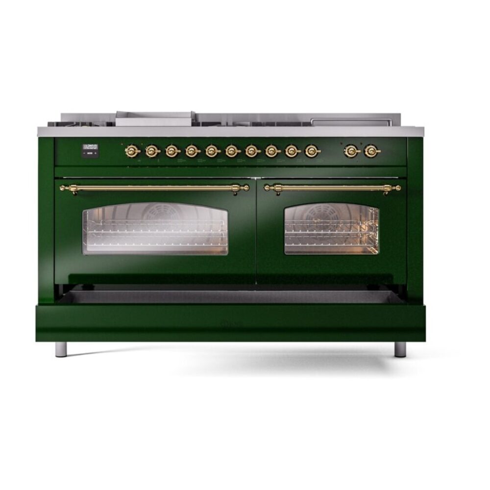 ILVE UP60FSNMPEGGLP Nostalgie II 60" Dual Fuel Range, drawer opened
