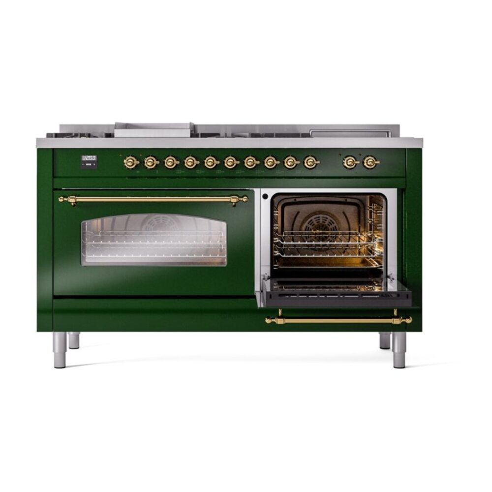 ILVE UP60FSNMPEGG Nostalgie II 60" Dual Fuel Range, side oven door opened