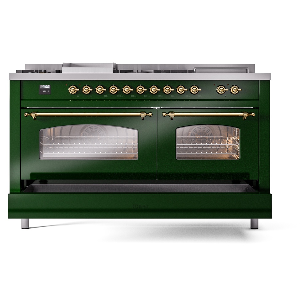 ILVE UP60FSNMPEGG Nostalgie II 60" Dual Fuel Range, drawer opened