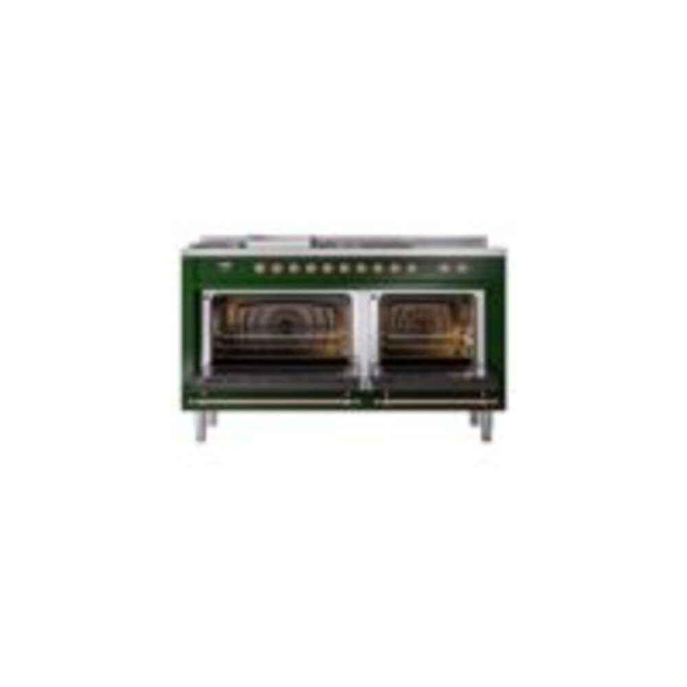 ILVE UP60FSNMPEGPLP Nostalgie II 60" Dual Fuel Range, oven doors opened