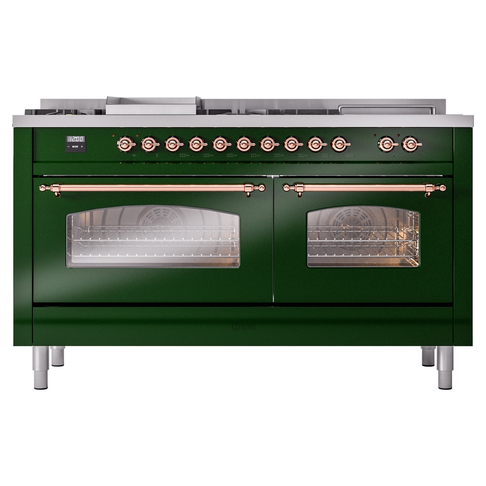 ILVE UP60FSNMPEGP Nostalgie II 60" Dual Fuel Range, front view
