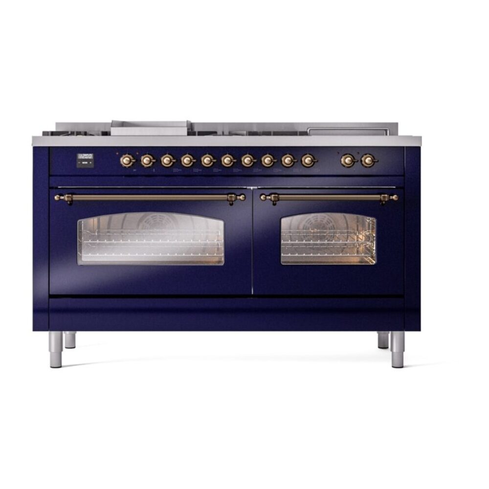 ILVE UP60FSNMPMBBLP Nostalgie II 60" Dual Fuel Range, front view