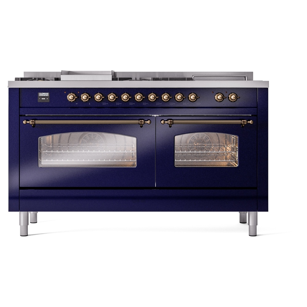 ILVE UP60FSNMPMBBLP Nostalgie II 60" Dual Fuel Range, front view