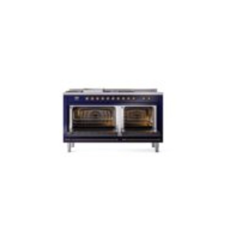 ILVE UP60FSNMPMBBLP Nostalgie II 60" Dual Fuel Range, oven doors opened