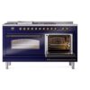 ILVE UP60FSNMPMBBLP Nostalgie II 60" Dual Fuel Range, side oven door opened
