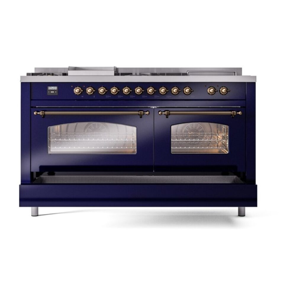 ILVE UP60FSNMPMBB Nostalgie II 60" Dual Fuel Range, drawer opened