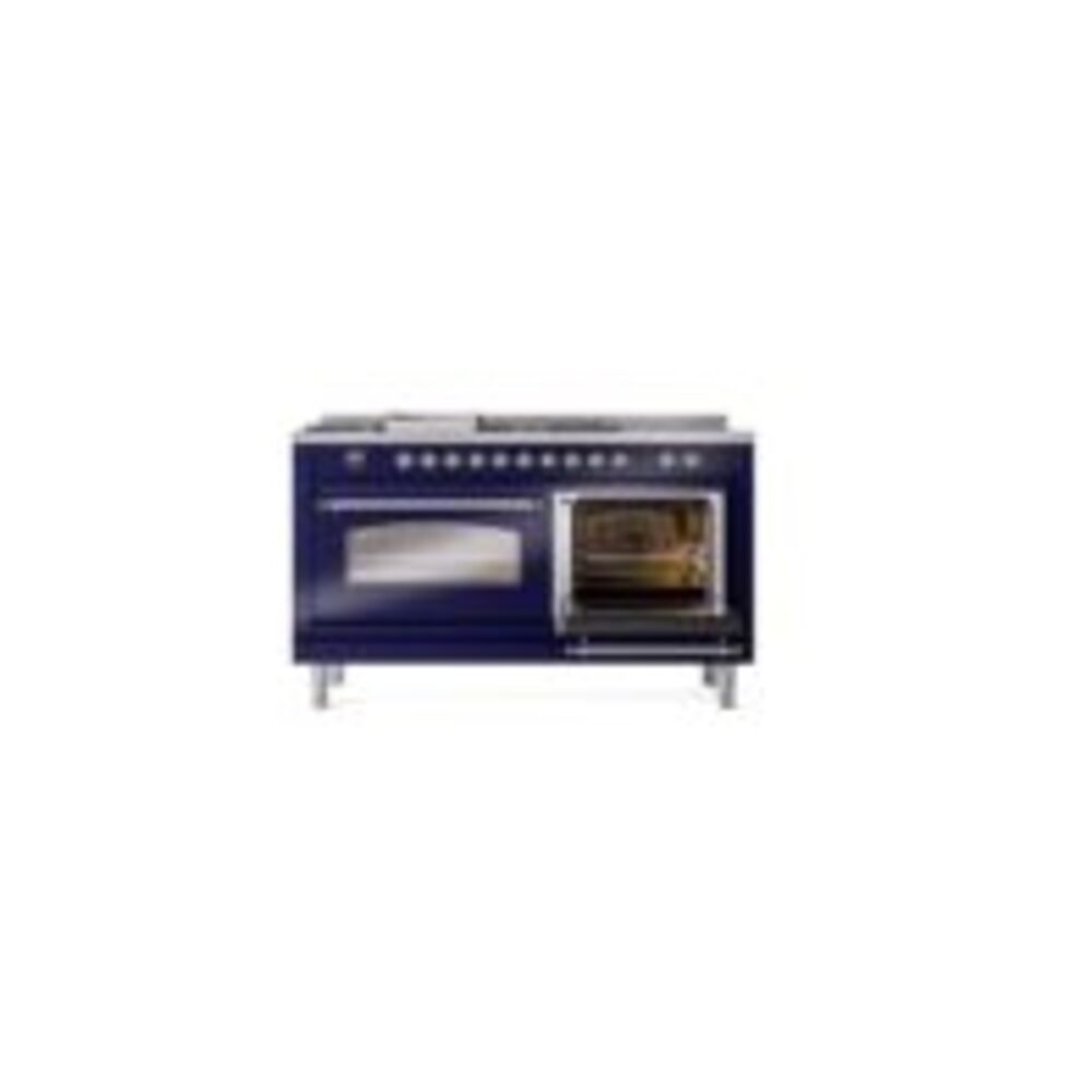 ILVE UP60FSNMPMBCLP Nostalgie II 60" Dual Fuel Range, side oven door opened