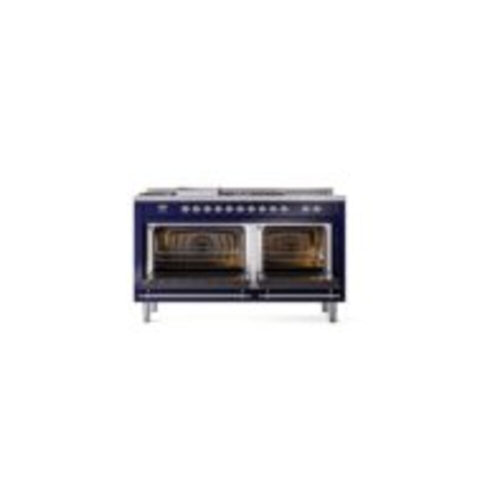 ILVE UP60FSNMPMBC Nostalgie II 60" Dual Fuel Range, oven doors opened