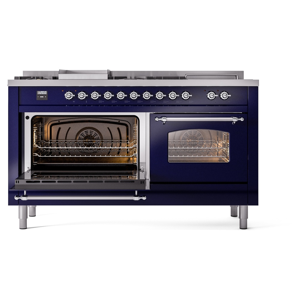 ILVE UP60FSNMPMBC Nostalgie II 60" Dual Fuel Range, main oven door opened