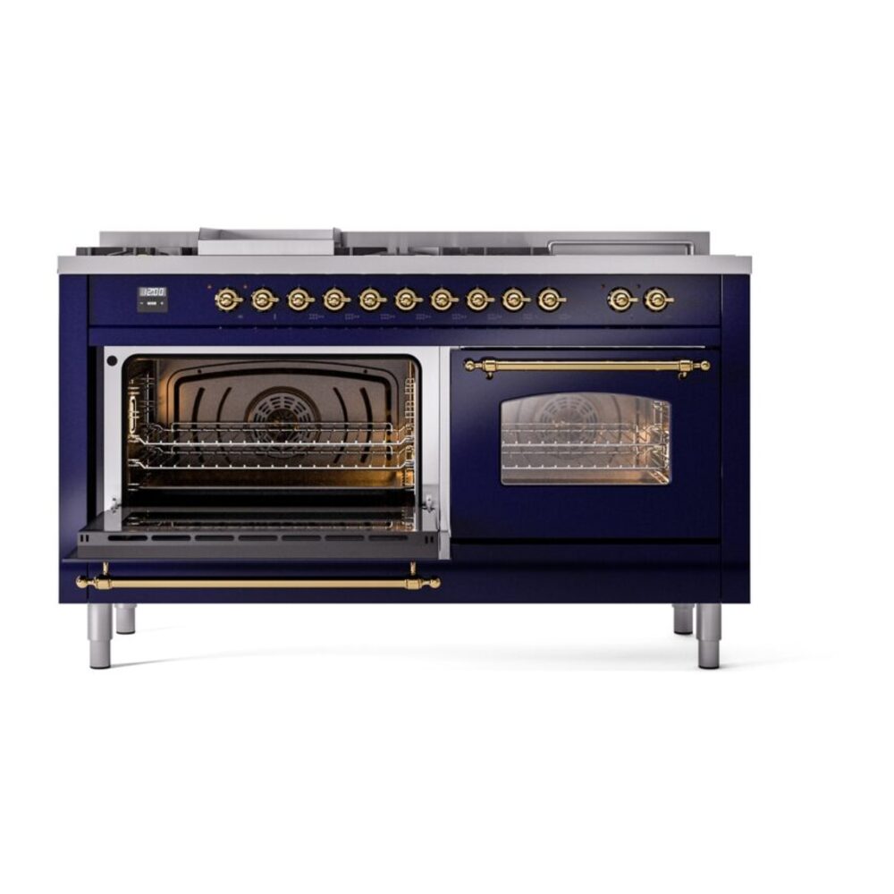 ILVE UP60FSNMPMBGLP Nostalgie II 60" Dual Fuel Range, main oven door opened