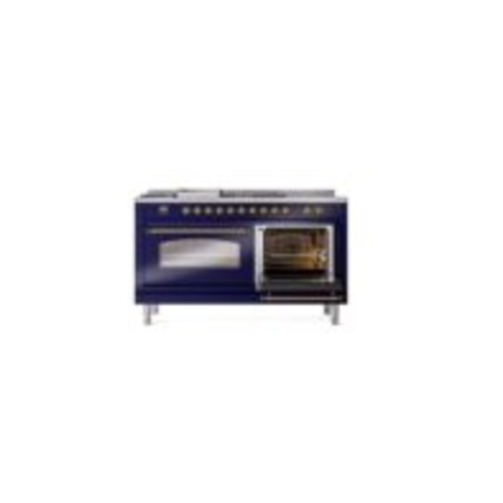 ILVE UP60FSNMPMBGLP Nostalgie II 60" Dual Fuel Range, side oven door opened