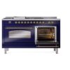 ILVE UP60FSNMPMBG Nostalgie II 60" Dual Fuel Range, side oven door opened