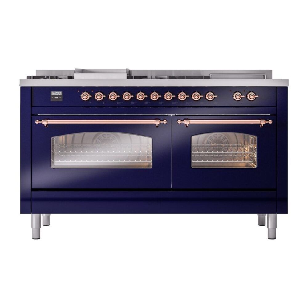 ILVE UP60FSNMPMBPLP Nostalgie II 60" Dual Fuel Range, front view