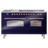 ILVE UP60FSNMPMBPLP Nostalgie II 60" Dual Fuel Range, front view
