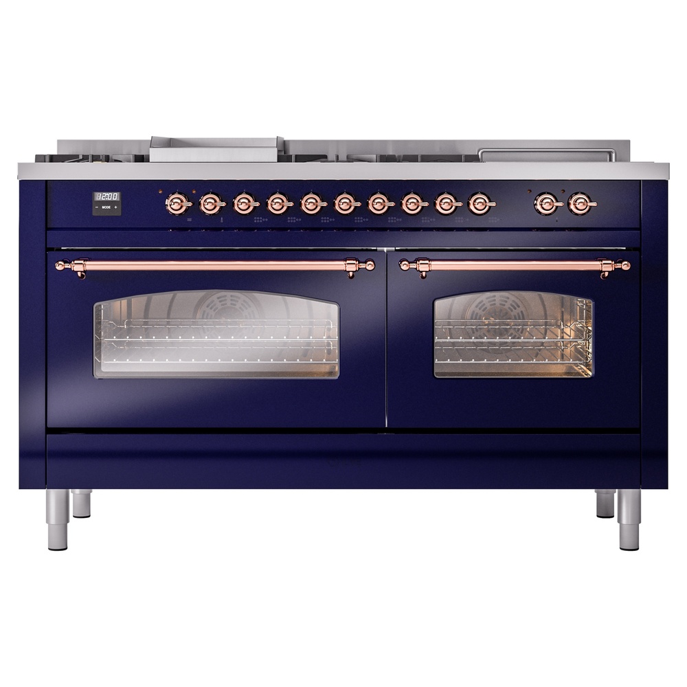 ILVE UP60FSNMPMBPLP Nostalgie II 60" Dual Fuel Range, front view
