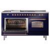ILVE UP60FSNMPMBPLP Nostalgie II 60" Dual Fuel Range, main oven door opened