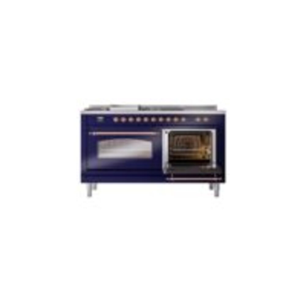 ILVE UP60FSNMPMBPLP Nostalgie II 60" Dual Fuel Range, side oven door opened