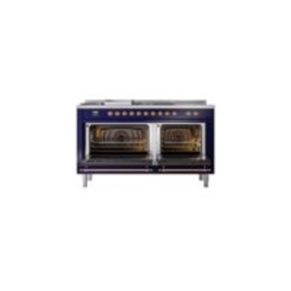 ILVE UP60FSNMPMBP Nostalgie II 60" Dual Fuel Range, oven doors opened