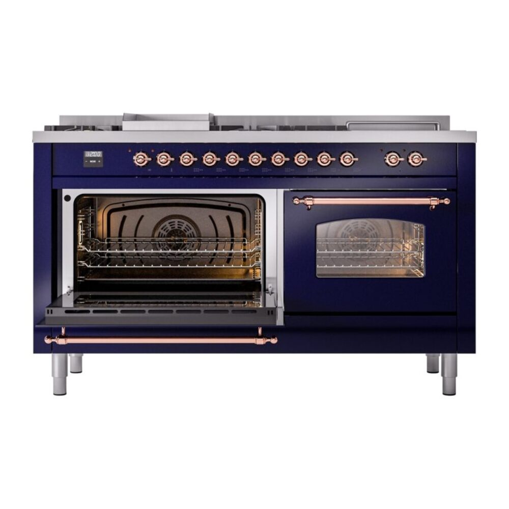 ILVE UP60FSNMPMBP Nostalgie II 60" Dual Fuel Range, main oven door opened