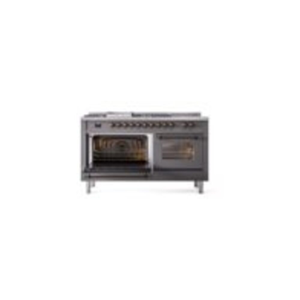 ILVE UP60FSNMPMGBLP Nostalgie II 60" Dual Fuel Range, main oven door opened
