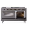 ILVE UP60FSNMPMGB Nostalgie II 60" Dual Fuel Range, side oven door opened