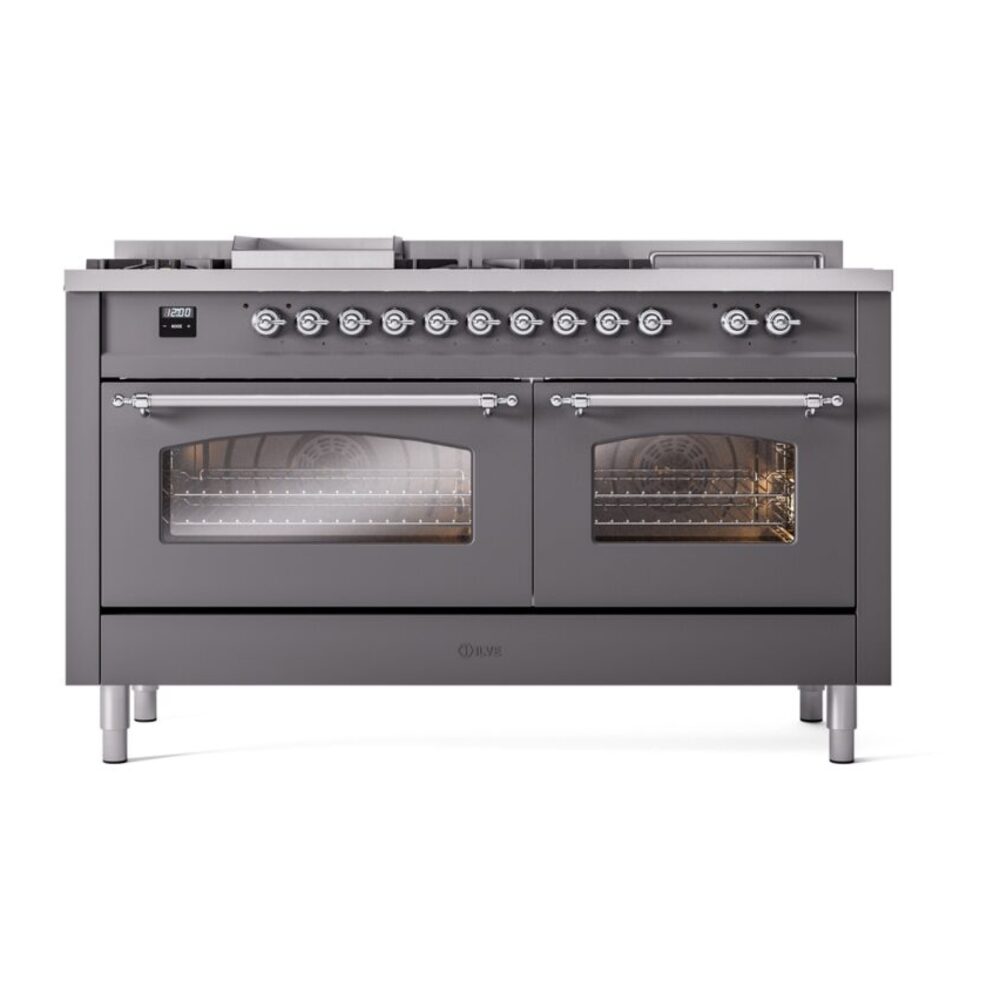 ILVE UP60FSNMPMGCLP Nostalgie II 60" Dual Fuel Range, front view