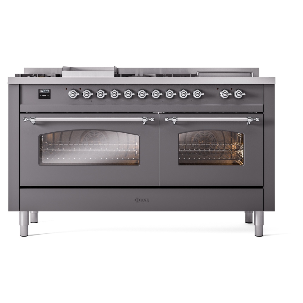 ILVE UP60FSNMPMGCLP Nostalgie II 60" Dual Fuel Range, front view