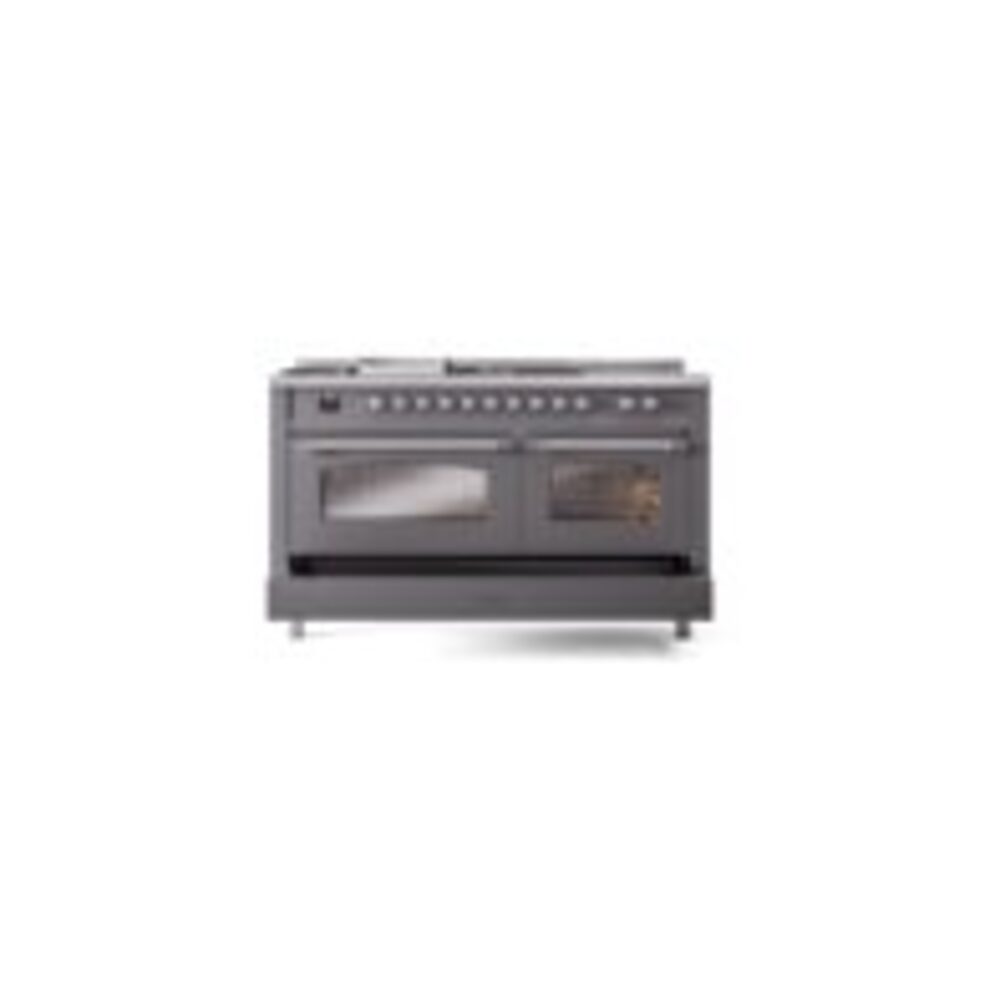 ILVE UP60FSNMPMGCLP Nostalgie II 60" Dual Fuel Range, drawer opened
