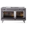 ILVE UP60FSNMPMGC Nostalgie II 60" Dual Fuel Range, oven doors opened