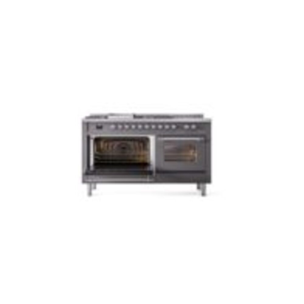 ILVE UP60FSNMPMGC Nostalgie II 60" Dual Fuel Range, main oven door opened