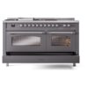 ILVE UP60FSNMPMGC Nostalgie II 60" Dual Fuel Range, drawer opened