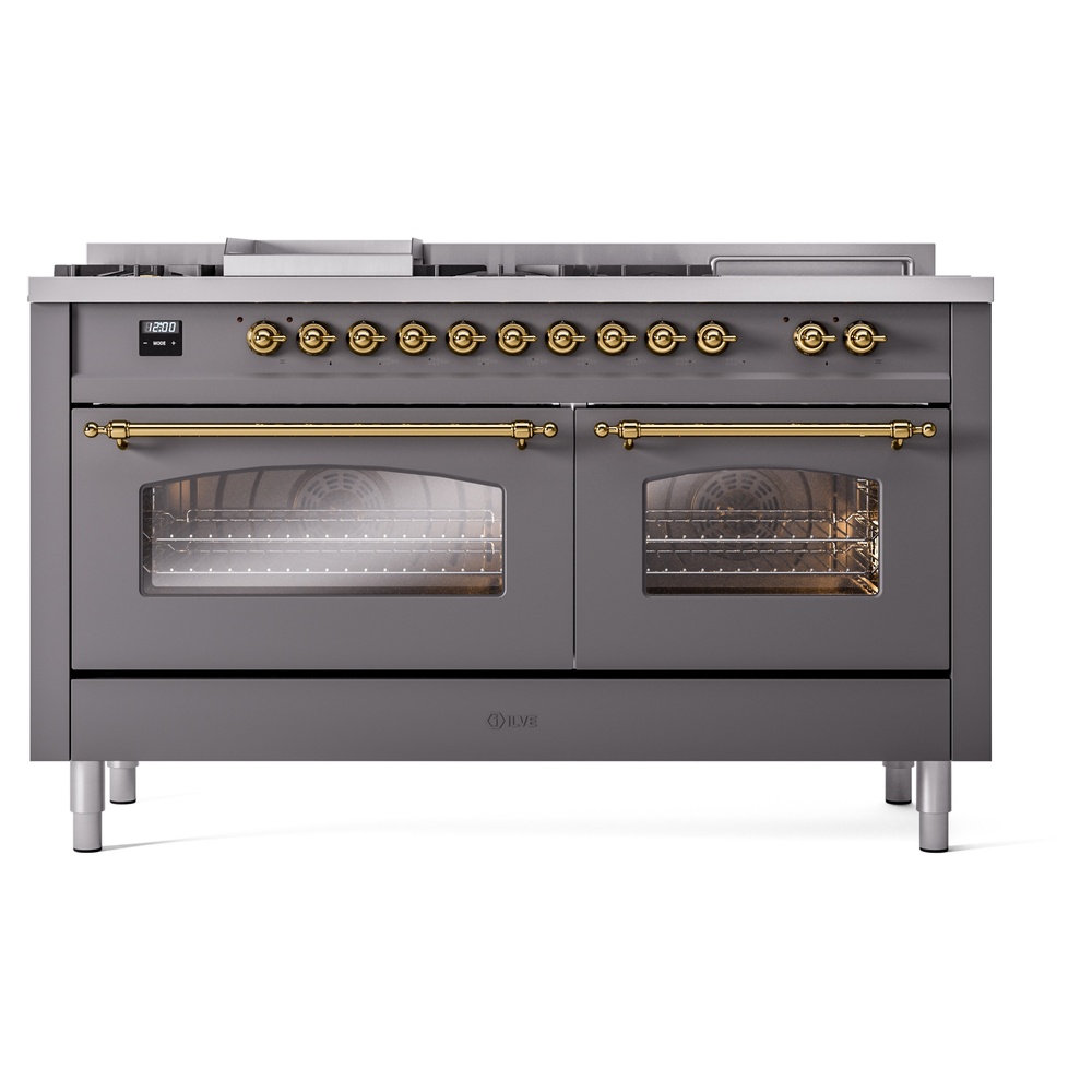 ILVE UP60FSNMPMGG Nostalgie II 60" Dual Fuel Range, front view