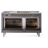 ILVE UP60FSNMPMGG Nostalgie II 60" Dual Fuel Range, oven doors opened