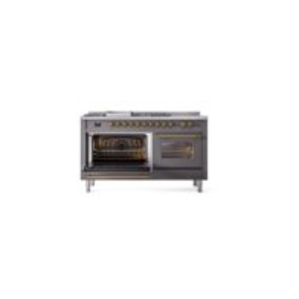ILVE UP60FSNMPMGG Nostalgie II 60" Dual Fuel Range, main oven door opened