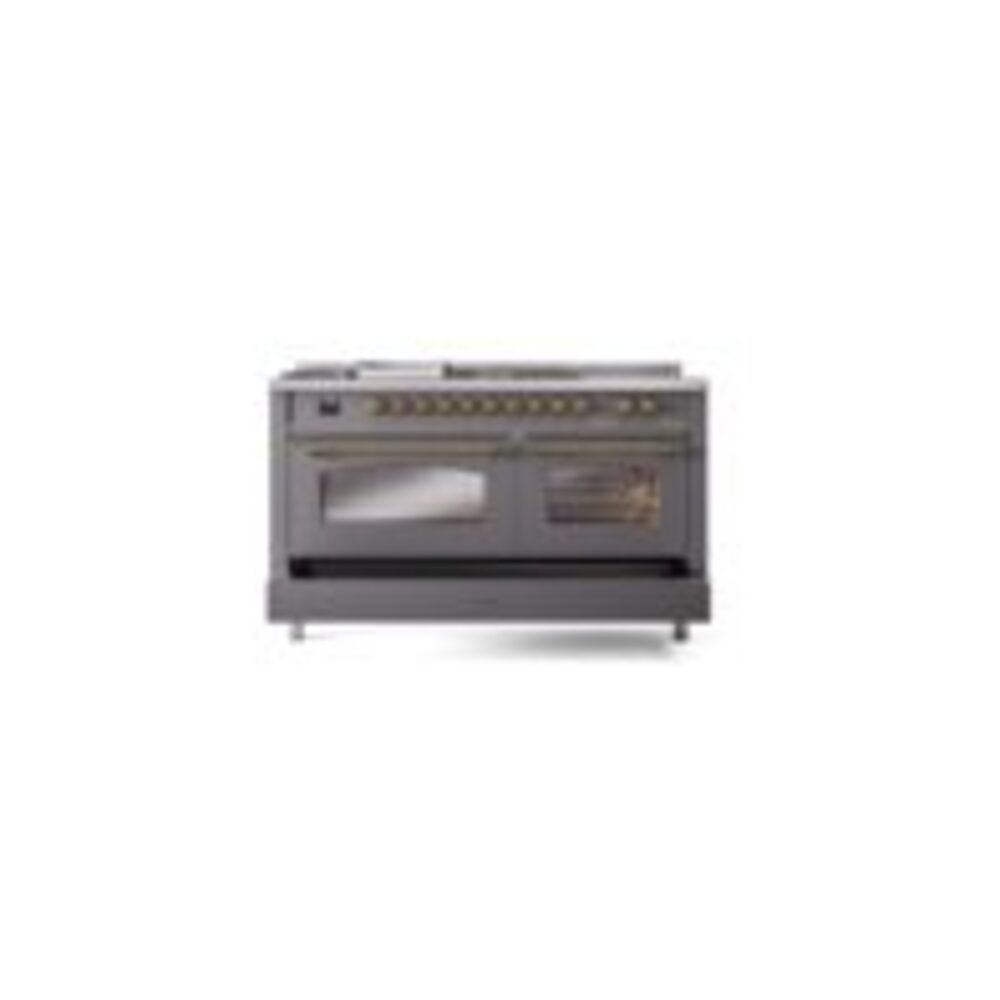 ILVE UP60FSNMPMGG Nostalgie II 60" Dual Fuel Range, drawer opened