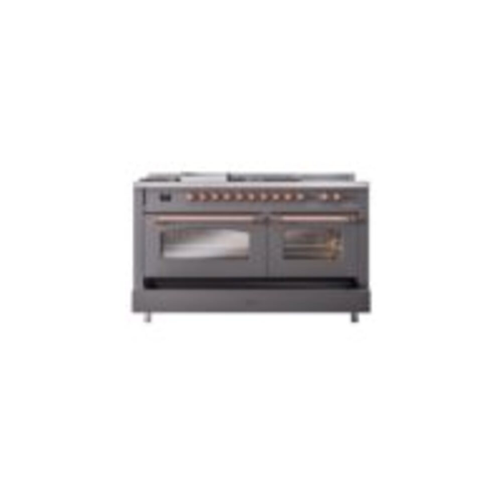 ILVE UP60FSNMPMGPLP Nostalgie II 60" Dual Fuel Range, drawer opened
