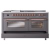 ILVE UP60FSNMPMGPLP Nostalgie II 60" Dual Fuel Range, drawer opened