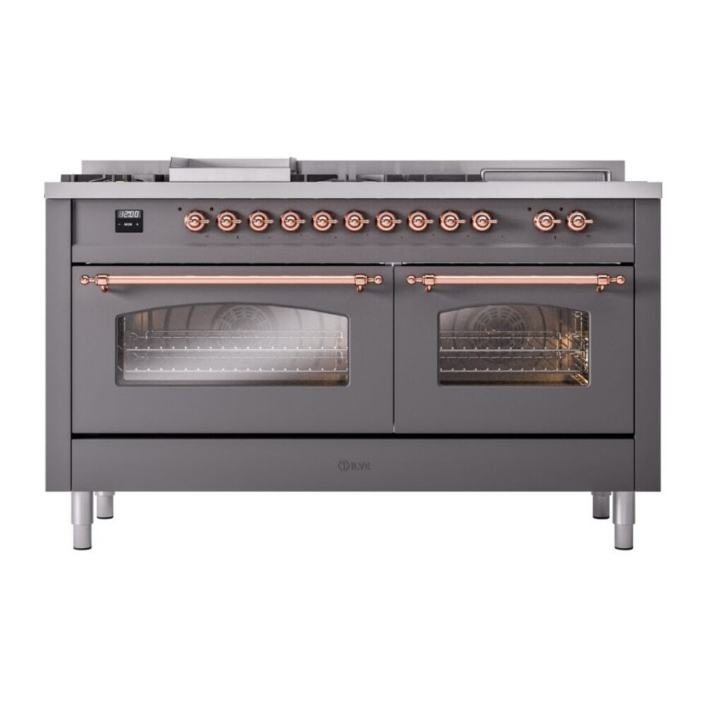ILVE UP60FSNMPMGP Nostalgie II 60" Dual Fuel Range, front view