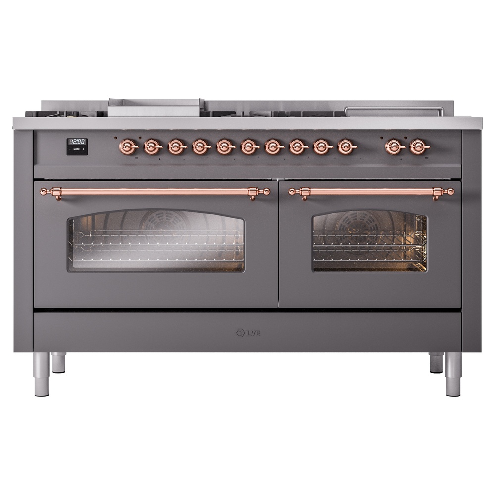 ILVE UP60FSNMPMGP Nostalgie II 60" Dual Fuel Range, front view