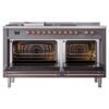 ILVE UP60FSNMPMGP Nostalgie II 60" Dual Fuel Range, oven doors opend