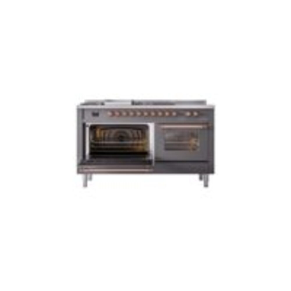 ILVE UP60FSNMPMGP Nostalgie II 60" Dual Fuel Range, main oven door opened