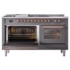 ILVE UP60FSNMPMGP Nostalgie II 60" Dual Fuel Range, main oven door opened