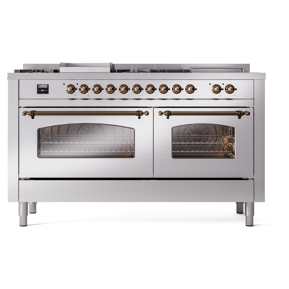 ILVE UP60FSNMPSSBLP Nostalgie II 60" Dual Fuel Range, front view