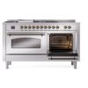 ILVE UP60FSNMPSSBLP Nostalgie II 60" Dual Fuel Range, side oven door opened