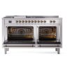 ILVE UP60FSNMPSSB Nostalgie II 60" Dual Fuel Range, oven doors opened